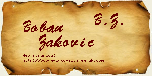 Boban Zaković vizit kartica